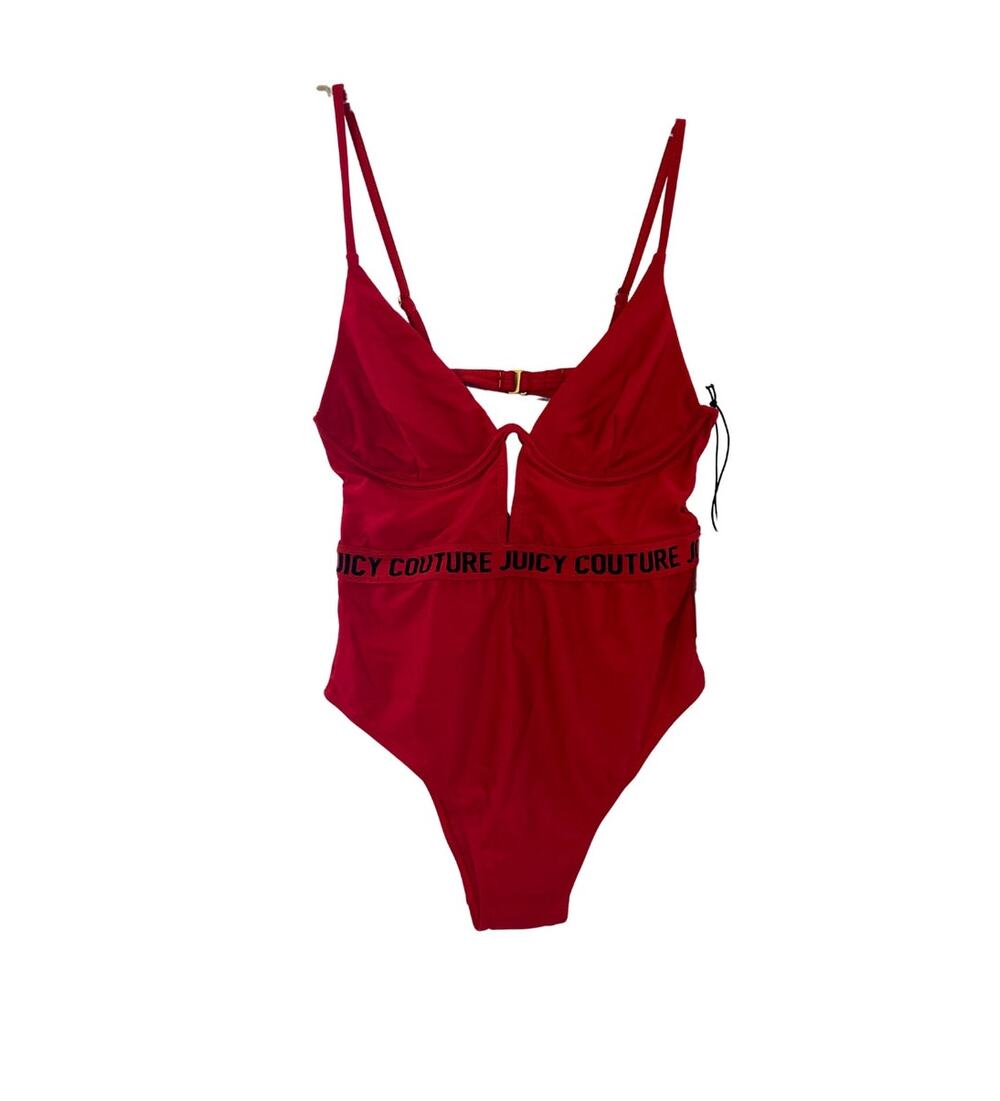 Juicy Couture One-Piece Underwire Lollipop Red Swimsuit Medium
